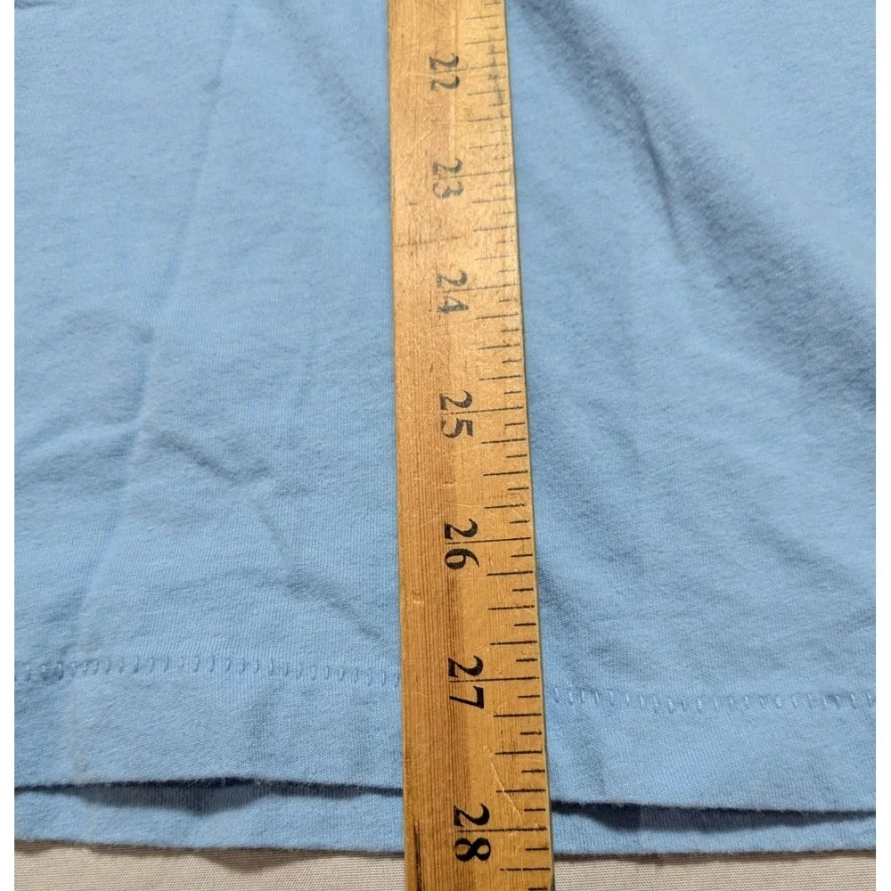 True Religion Gold Foil Buddha T-Shirt - Men XL Light Blue‎ Double-Sided